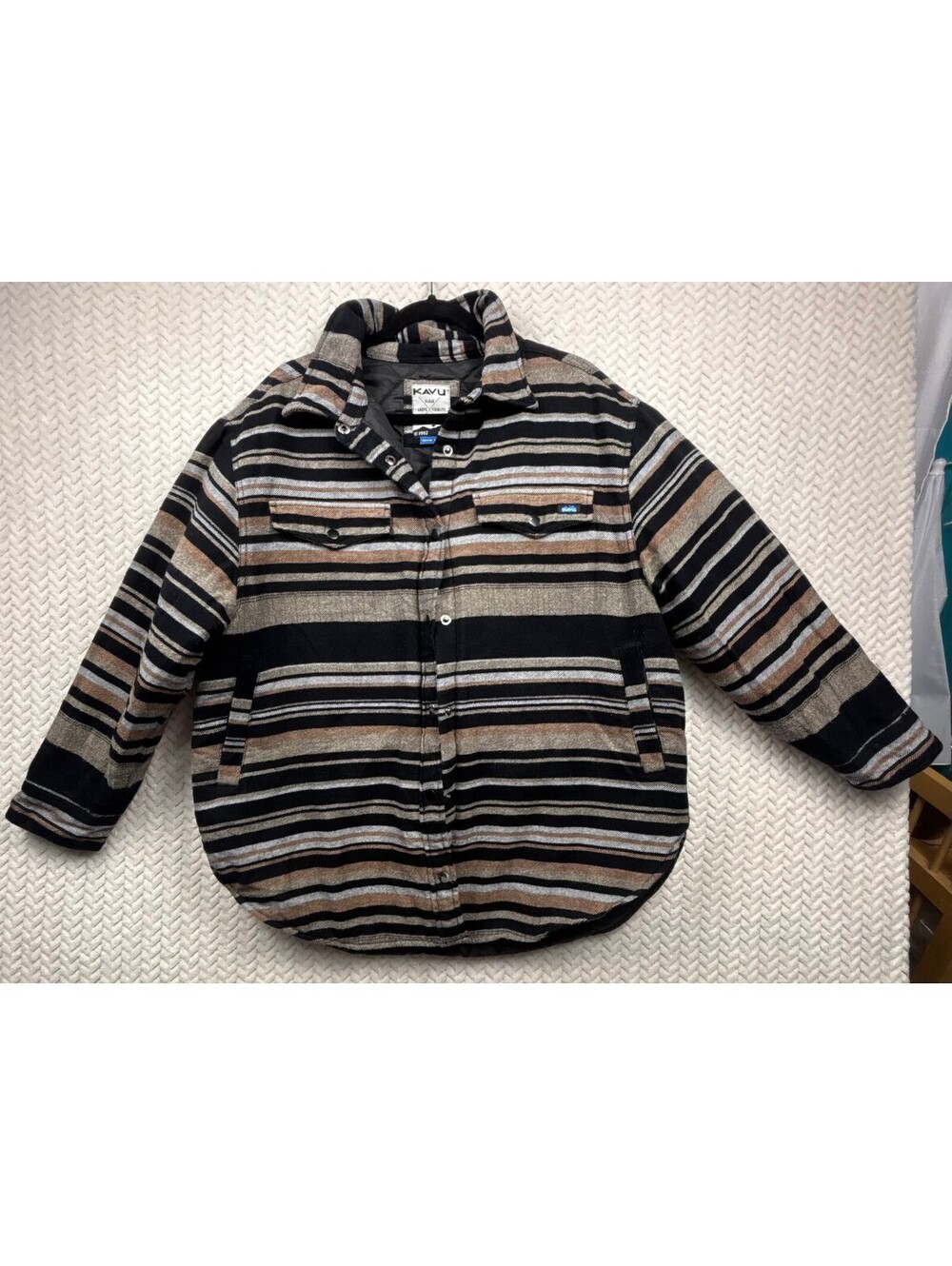Kavu Men's XL Striped Cotton Jacket with Polyester Lining